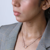 Zircon Ring Nail Pendant with Chain